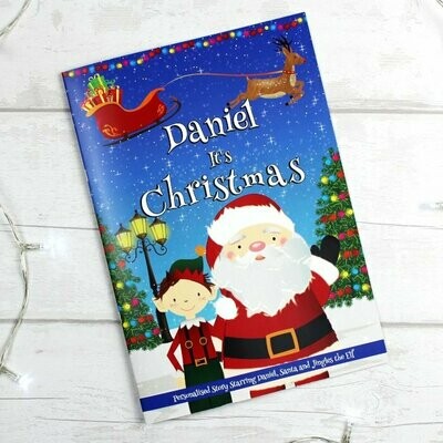 Personalised Boys &quot;It&#39;s Christmas&quot; Story Book, Featuring Santa and his Elf Jingles