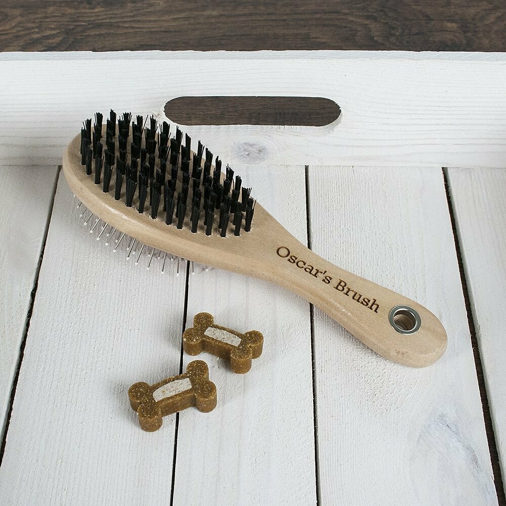 PERSONALISED WOODEN DOG BRUSH