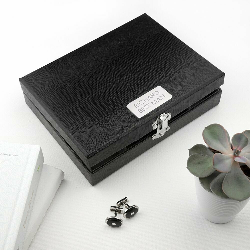 PERSONALISED 12 COMPARTMENT CUFFLINK BOX