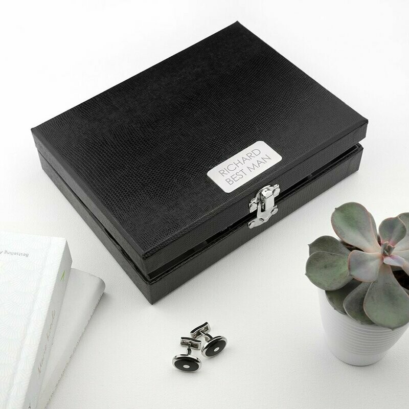 PERSONALISED 12 COMPARTMENT CUFFLINK BOX