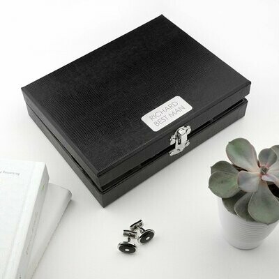 PERSONALISED 12 COMPARTMENT CUFFLINK BOX