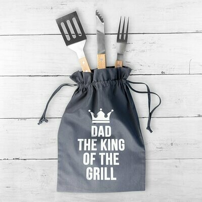 PERSONALISED KING OF THE GRILL BBQ TOOLS SET