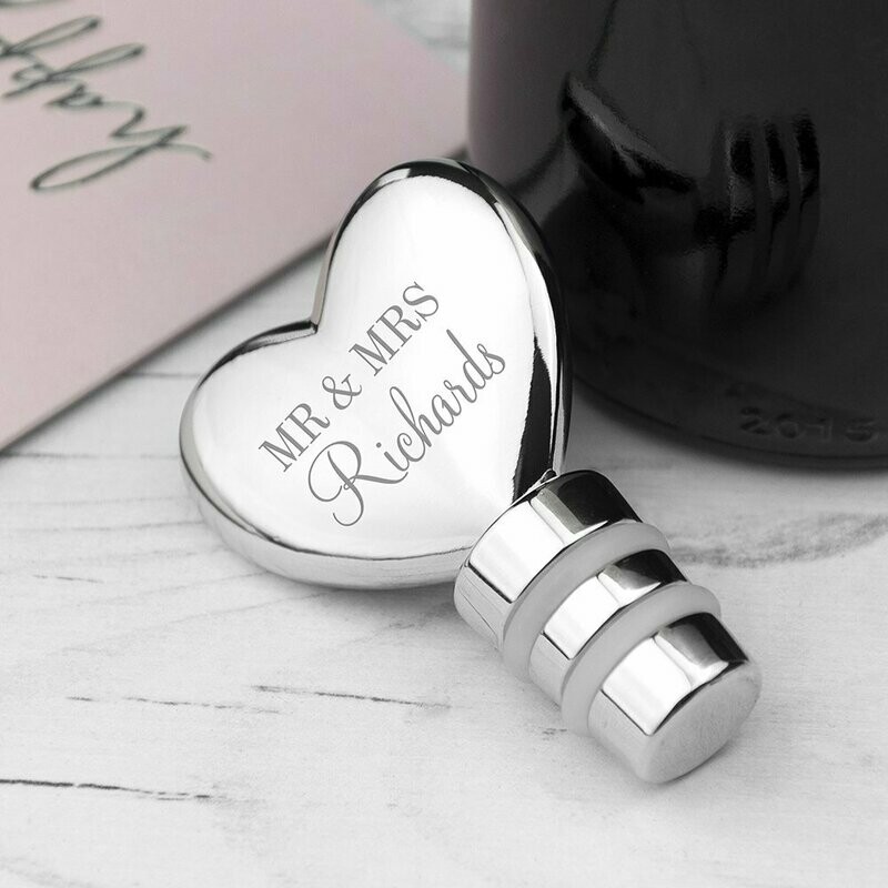 PERSONALISED HEART BOTTLE STOPPER