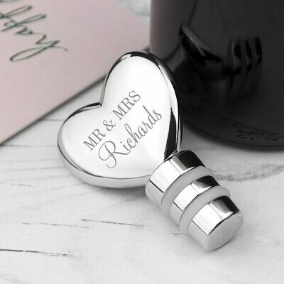 PERSONALISED HEART BOTTLE STOPPER