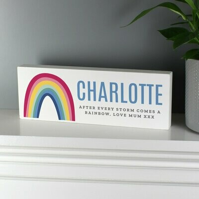 ​Personalised Rainbow Wooden Block Sign
