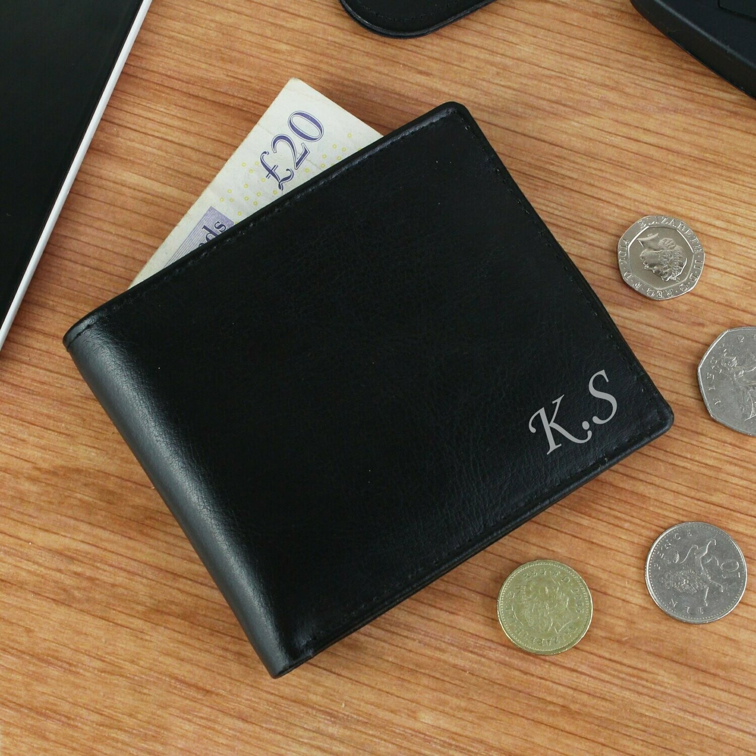 Personalised Script Font Leather Wallet