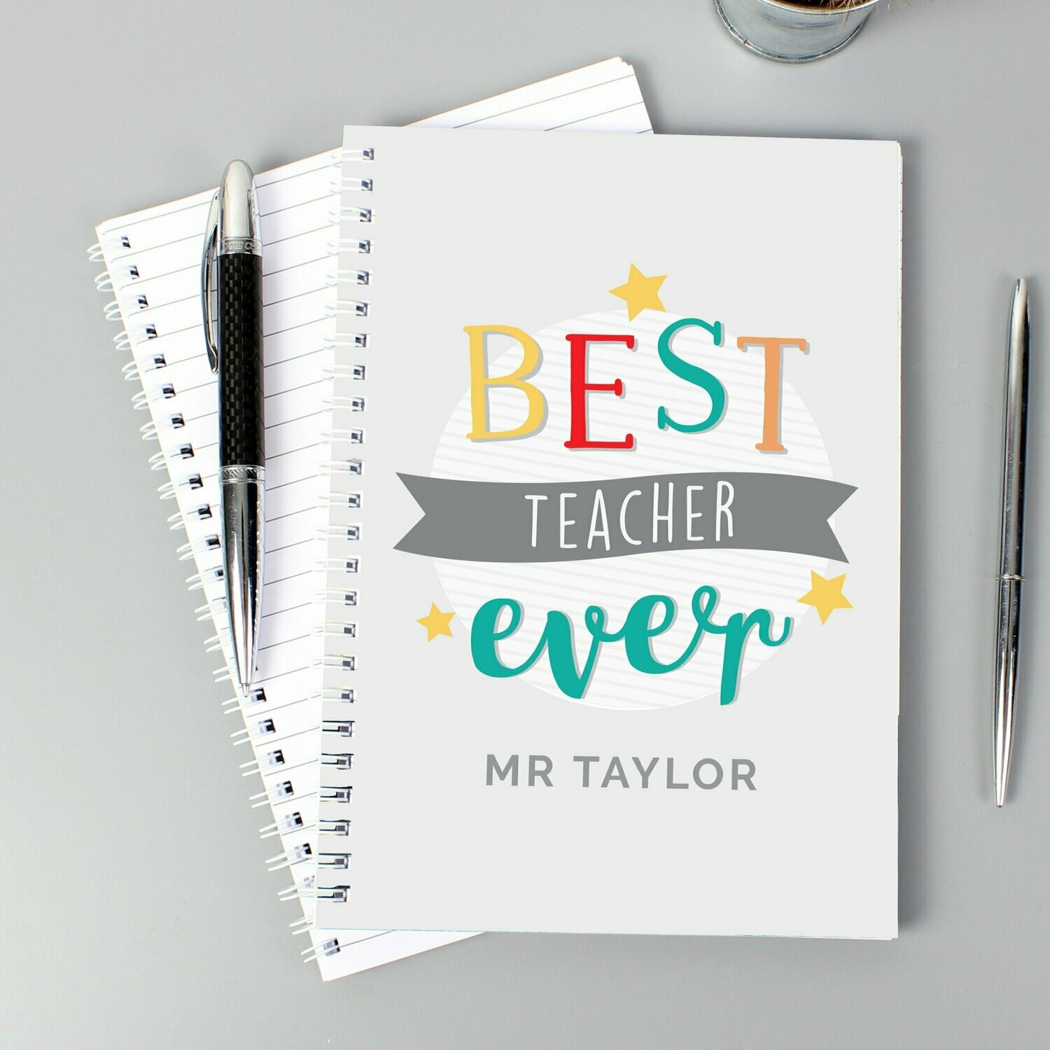 Personalised &#39;Best Teacher Ever&#39; A5 Notebook