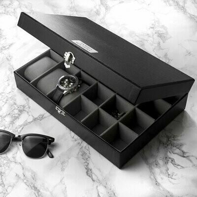 PERSONALISED WATCH &amp; CUFFLINKS BOX