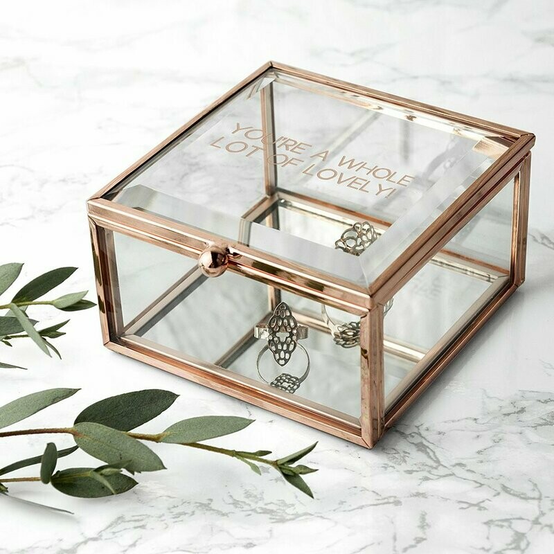 PERSONALISED ROSE GOLD GLASS TRINKET BOX