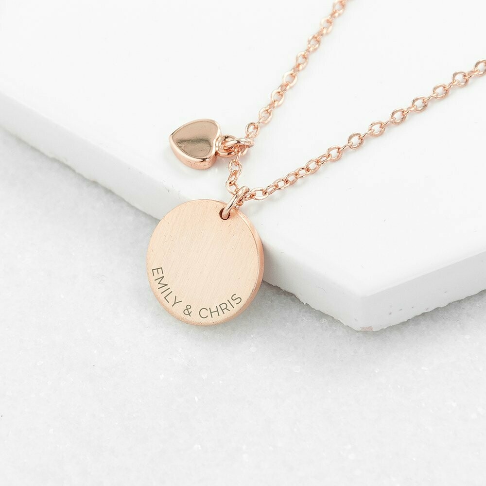 PERSONALISED HEART AND DISC FAMILY NECKLACE