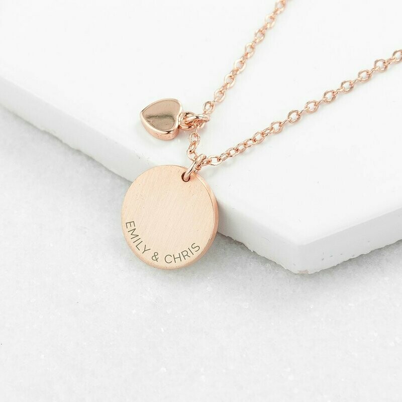 PERSONALISED HEART AND DISC FAMILY NECKLACE