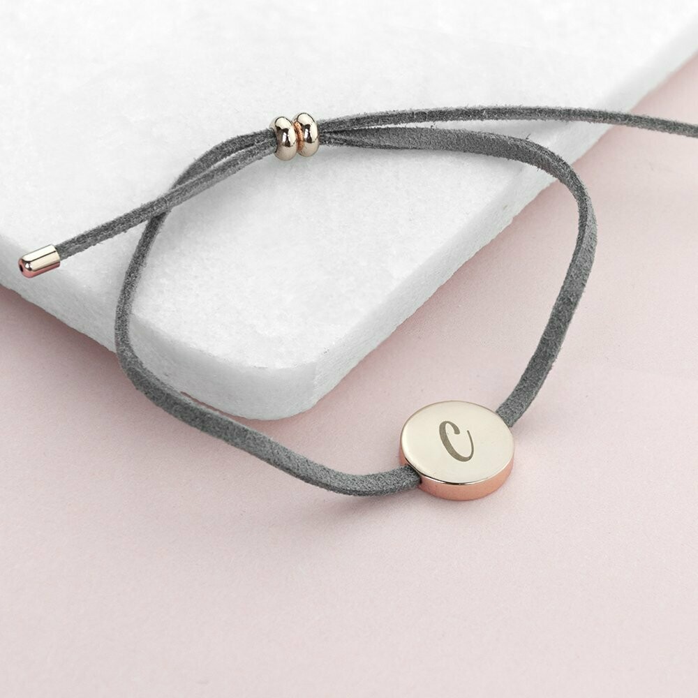 PERSONALISED ALWAYS WITH YOU INITIAL GREY BRACELET