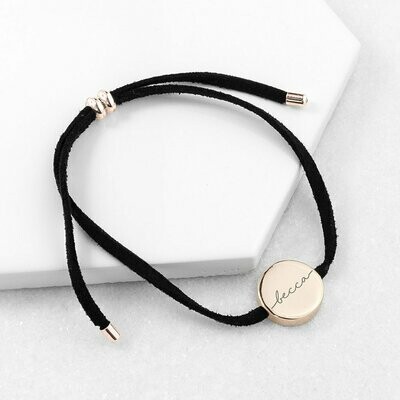 PERSONALISED ALWAYS WITH YOU NAME BLACK BRACELET