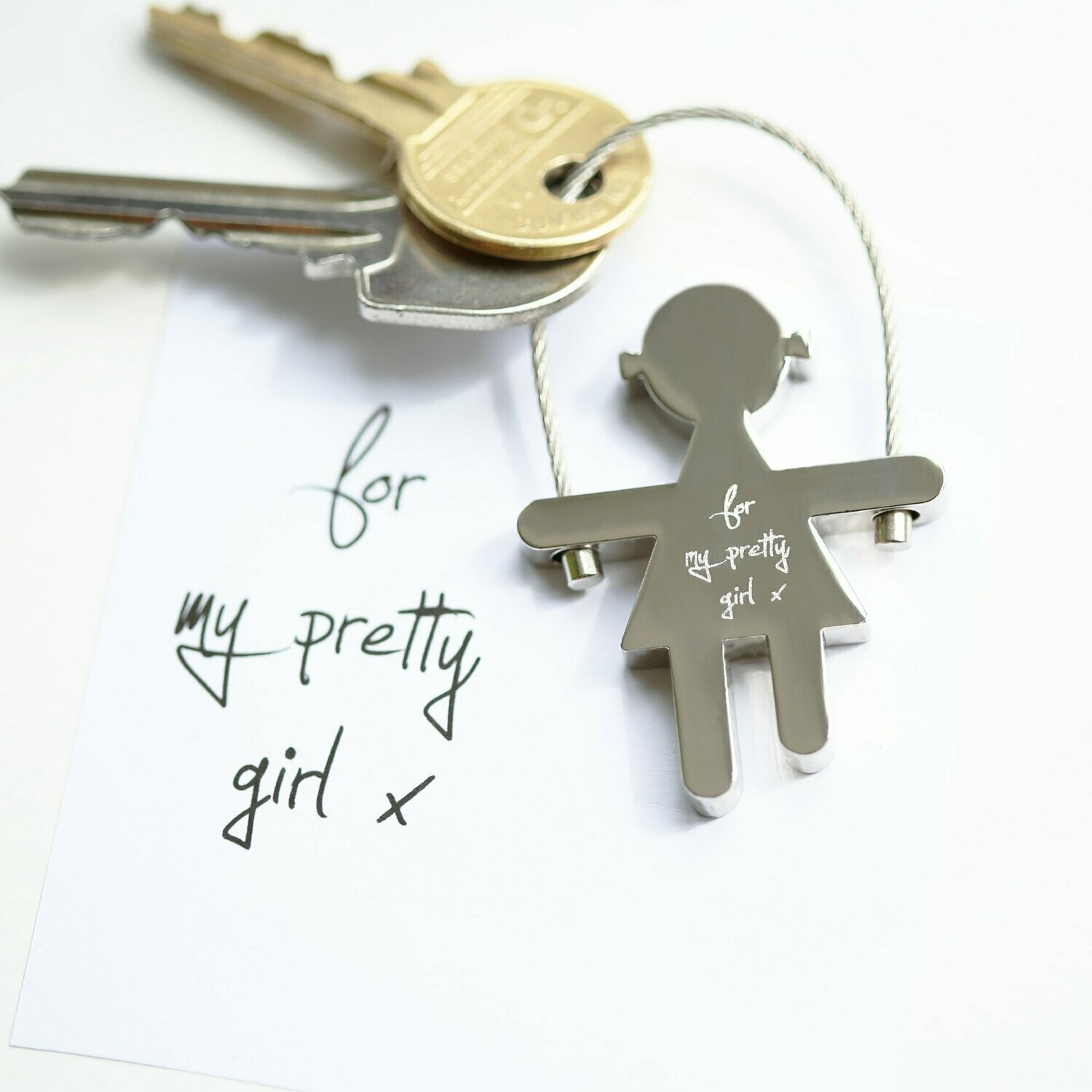 Skipping Sally Key Ring Handwriting Engraving