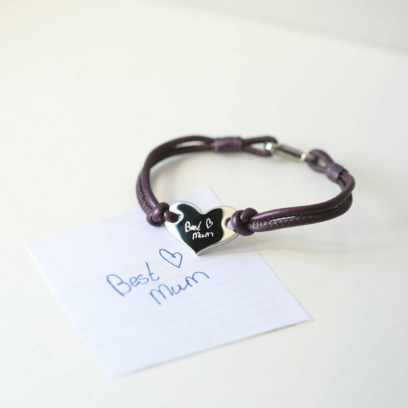 Handwriting Hearts Forever Bracelet Berry