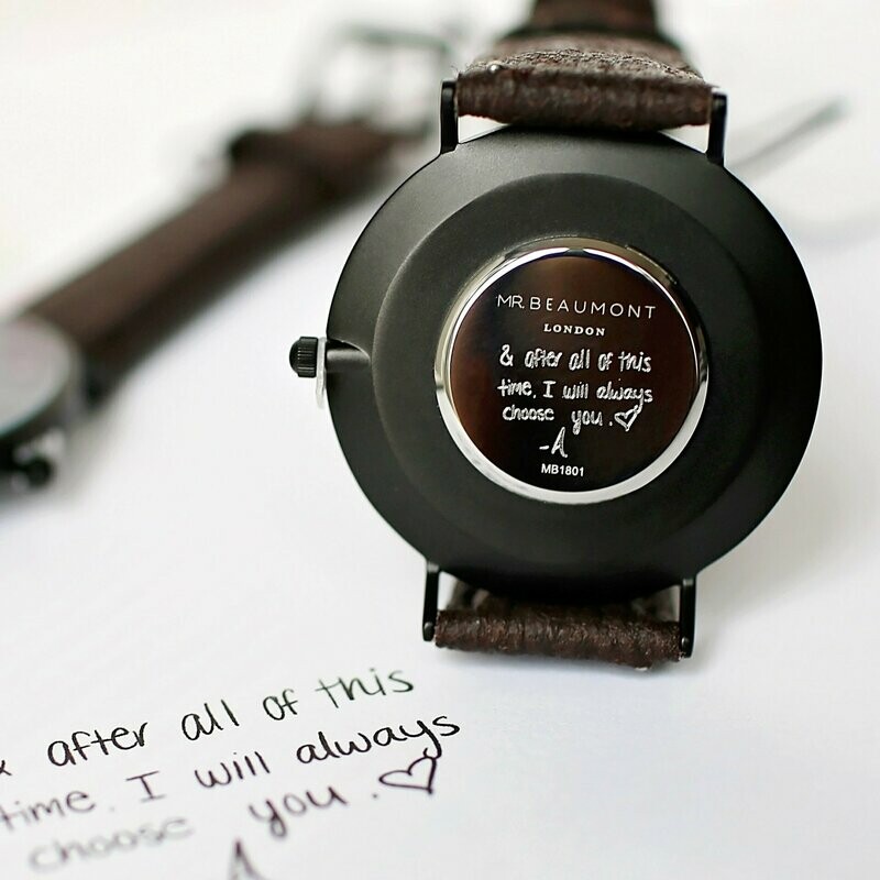 Own Handwriting Mr Beaumont Vegan Watch Black Face