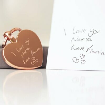 Hearts Forever Key ring With Handwriting Engraving