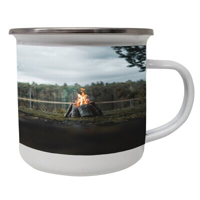 PERSONALISED PHOTO WHITE ENAMEL MUG