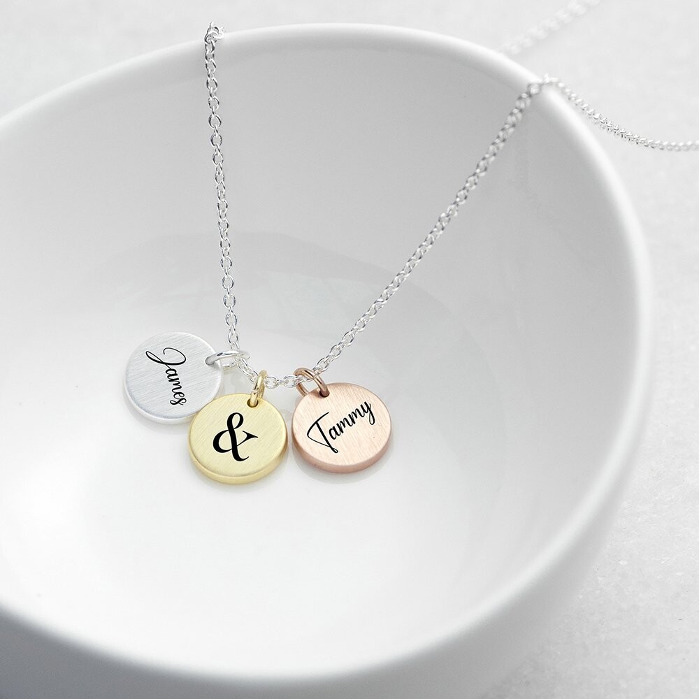 PERSONALISED YOU &amp; ME 3 DISC NECKLACE