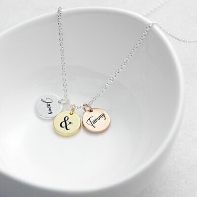 PERSONALISED YOU &amp; ME 3 DISC NECKLACE