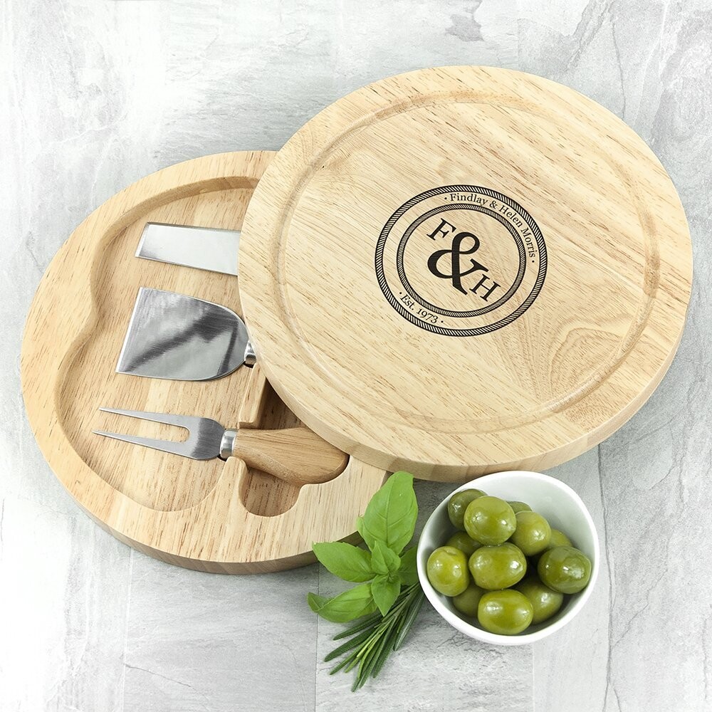 MONOGRAM COUPLE CHEESE BOARD SET