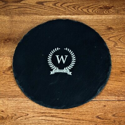 INITIAL OF HONOUR ROUND SLATE CHEESE BOARD