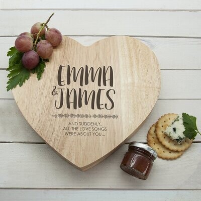 ENGRAVED ALL ABOUT YOU HEART CHEESE BOARD
