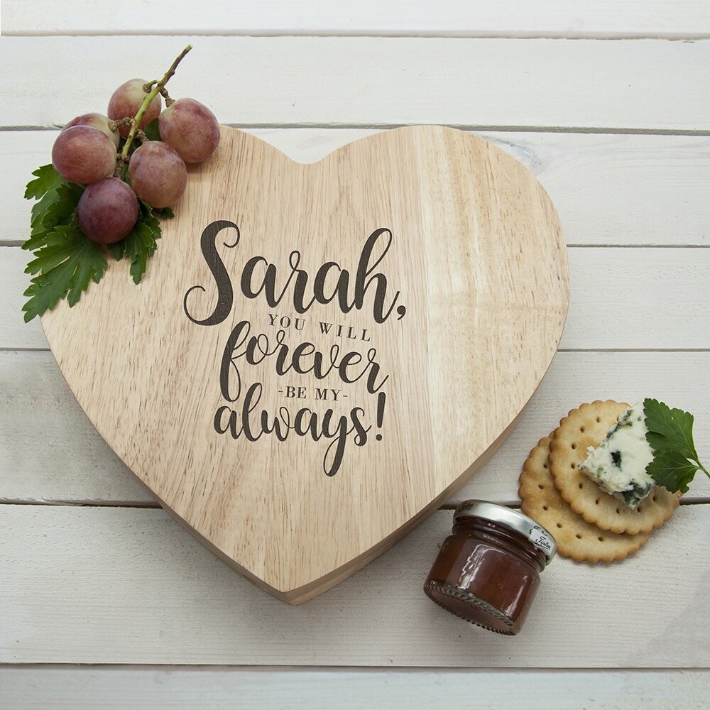 ENGRAVED FOREVER MY ALWAYS CHEESE BOARD