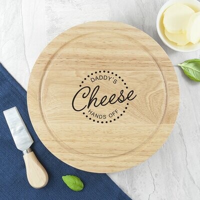 PERSONALISED &#39;HANDS OFF&#39; CHEESE BOARD SET