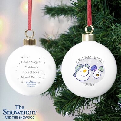 Personalised The Snowman and the Snowdog Bauble