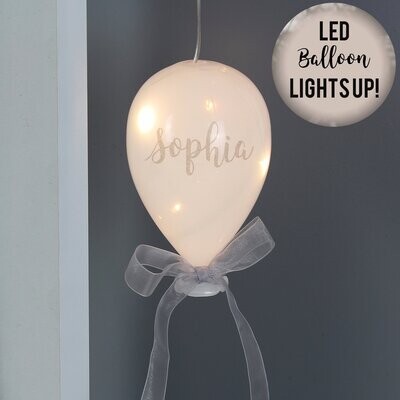 Personalised Message LED Hanging Glass Balloon