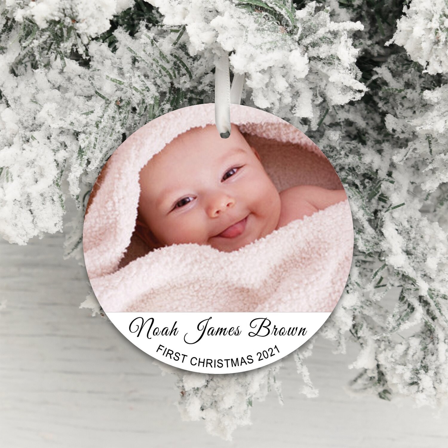 First Christmas Photo Decoration