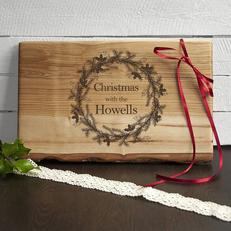 PERSONALISED WELSH ASH CHRISTMAS SERVING BOARD