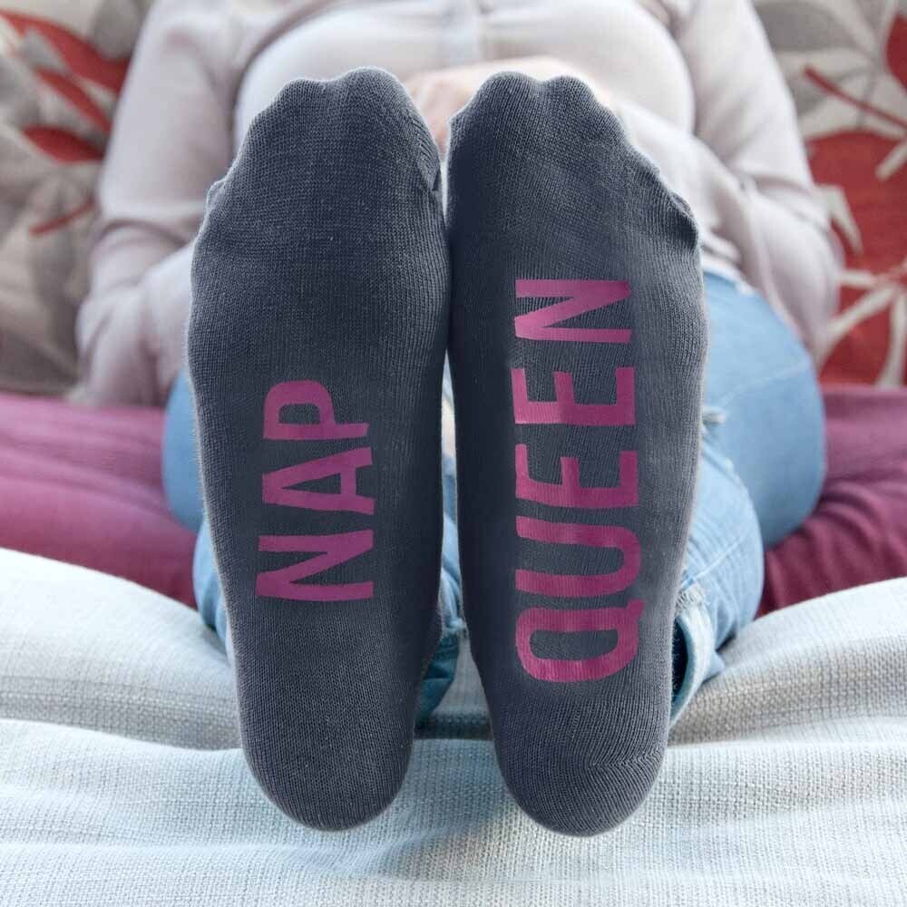 PERSONALISED CHARCOAL &amp; HOT PINK SOCKS