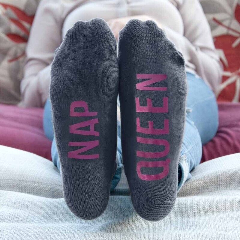 PERSONALISED CHARCOAL &amp; HOT PINK SOCKS