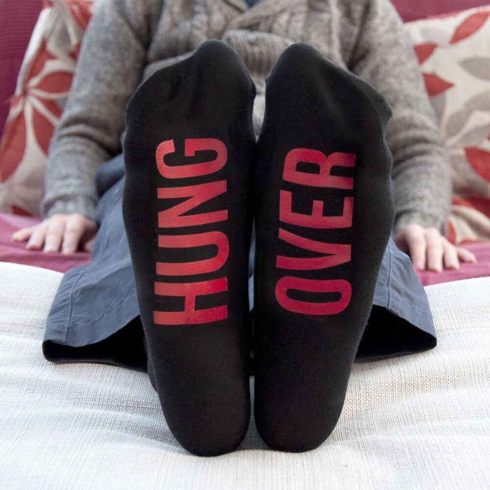 PERSONALISED JET BLACK &amp; CRIMSON SOCKS