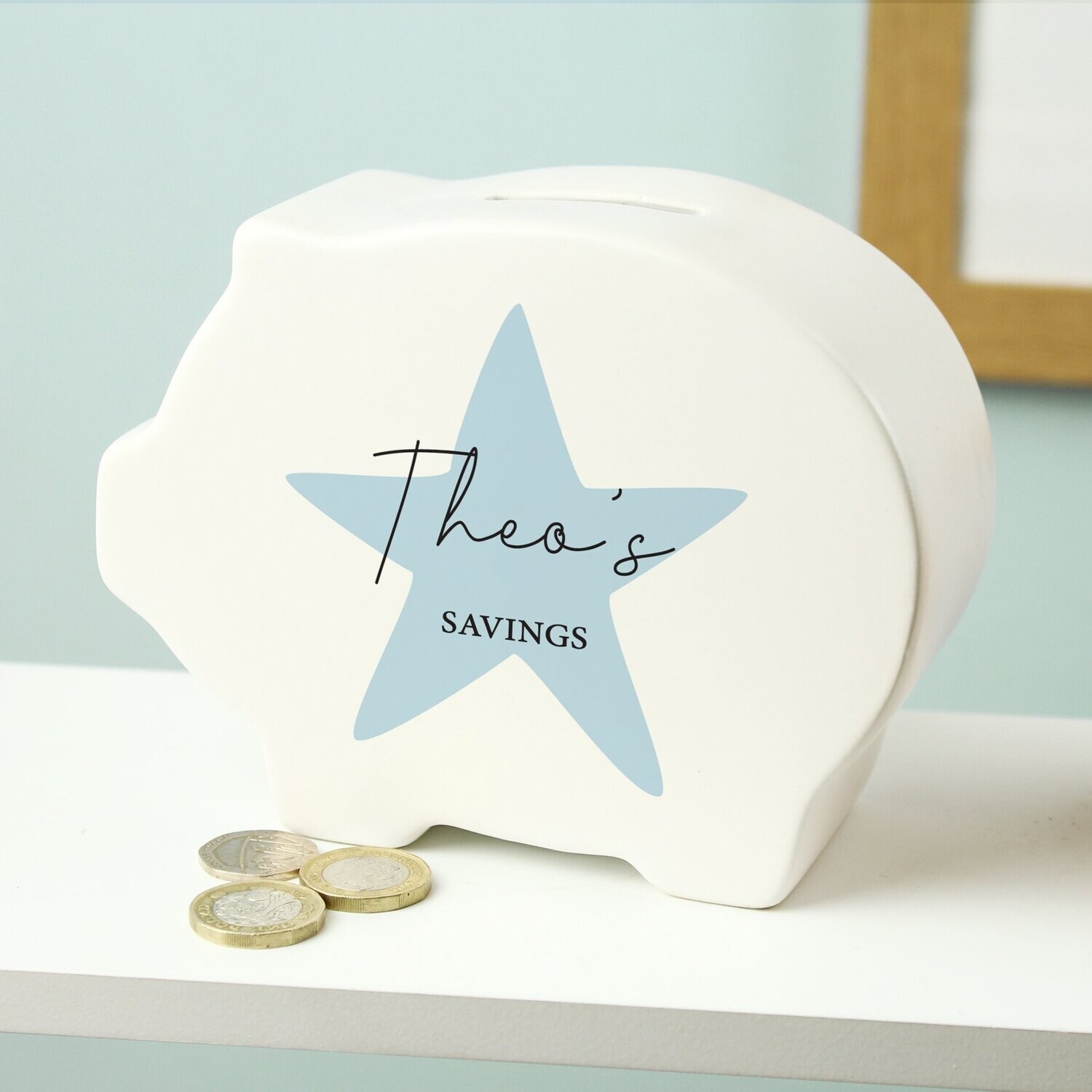 Blue Star Piggy Bank