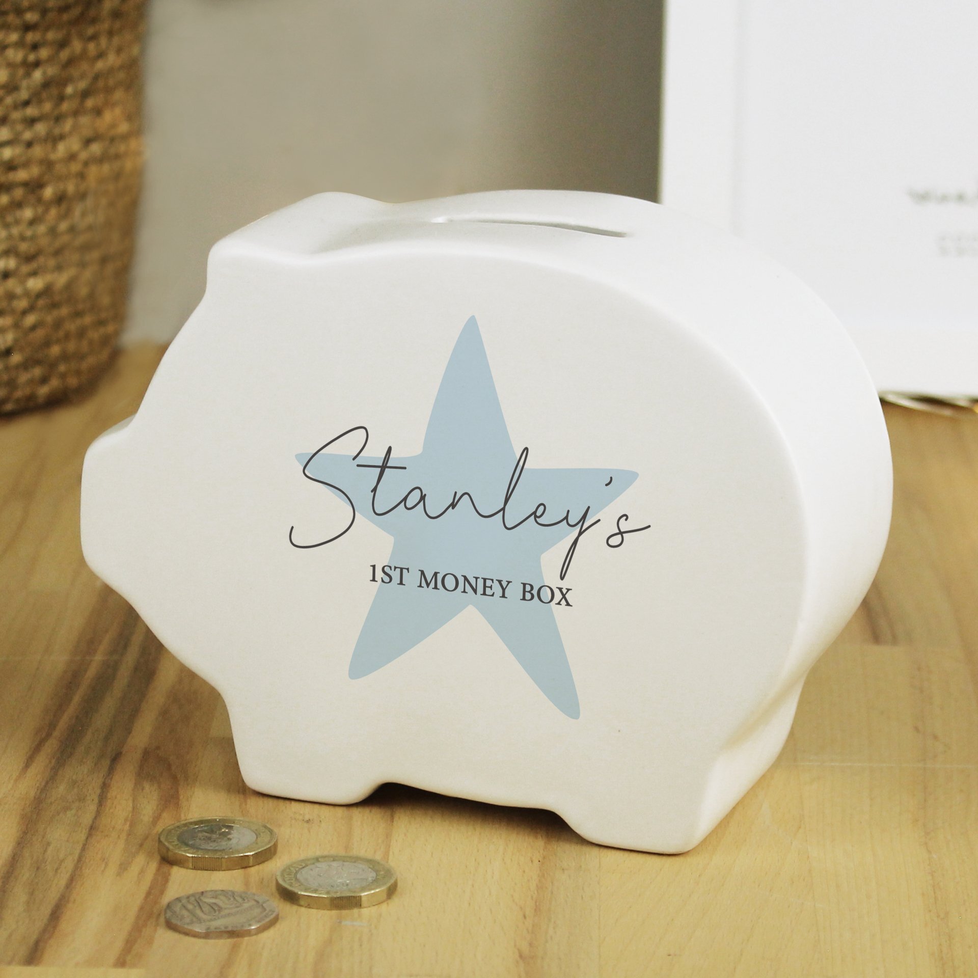 Blue Star Piggy Bank