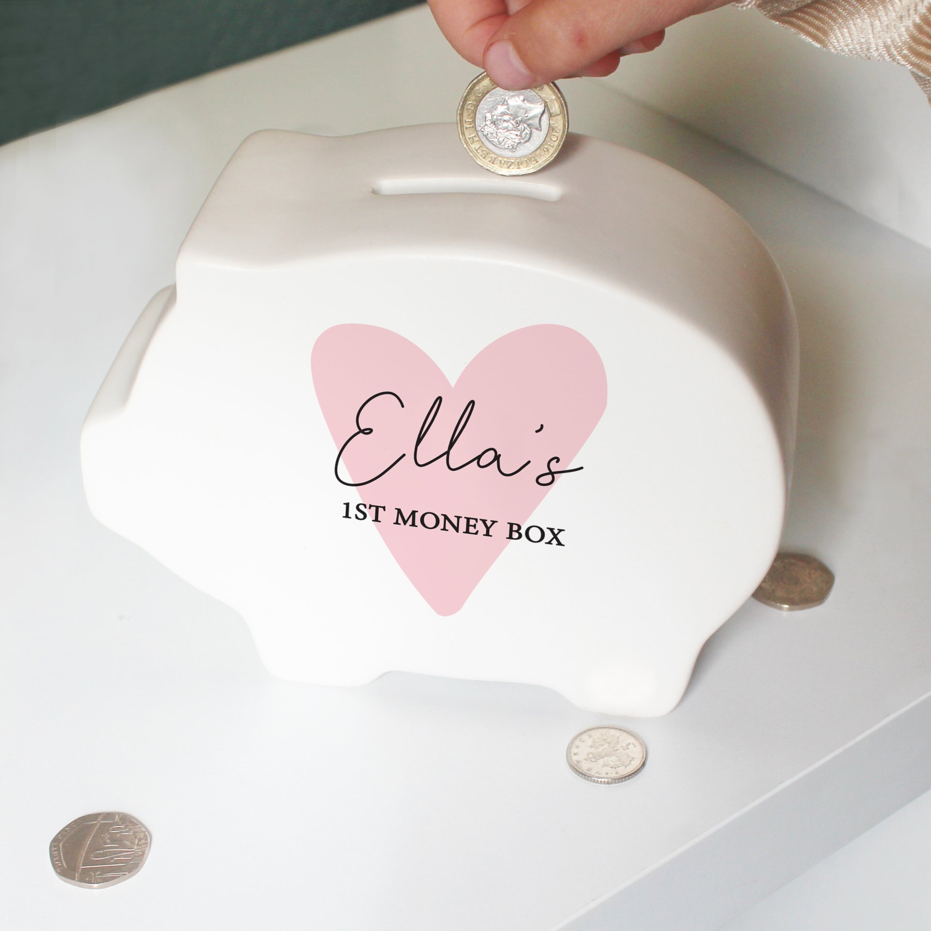 Pink Heart Piggy Bank
