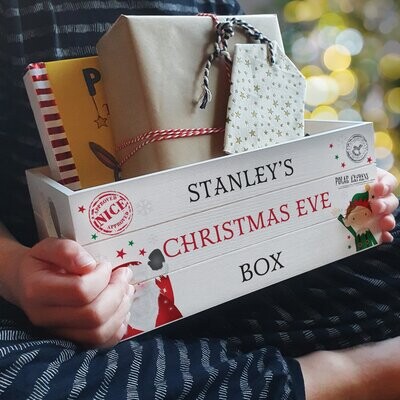 Christmas White Wooden Crate