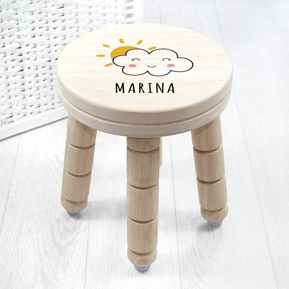 SMILING CLOUD WOODEN STOOL