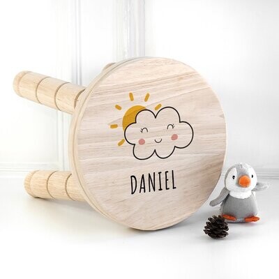 SMILING CLOUD WOODEN STOOL