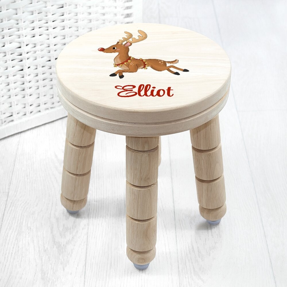 CHRISTMAS REINDEER WOODEN STOOL