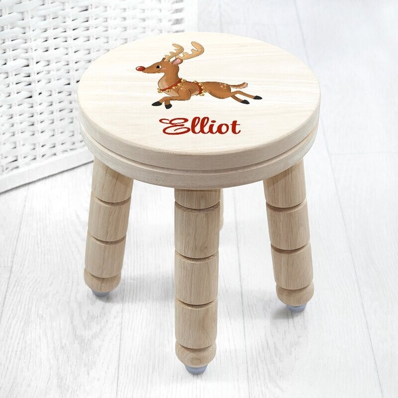 CHRISTMAS REINDEER WOODEN STOOL