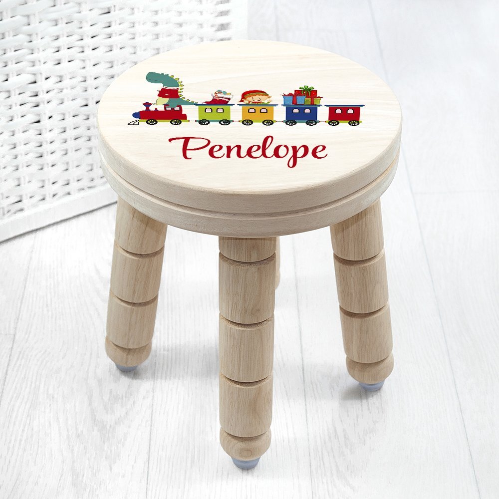 CHRISTMAS TRAIN WOODEN STOOL