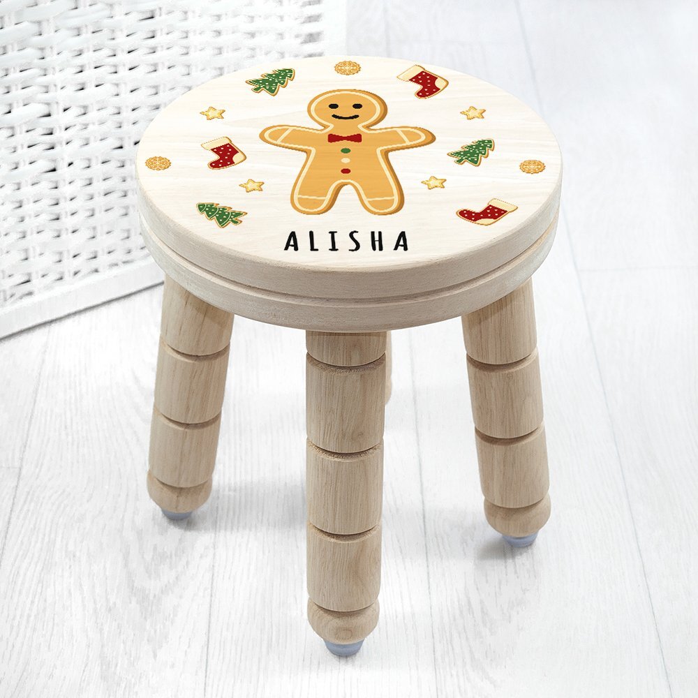 CHRISTMAS GINGERBREAD WOODEN STOOL