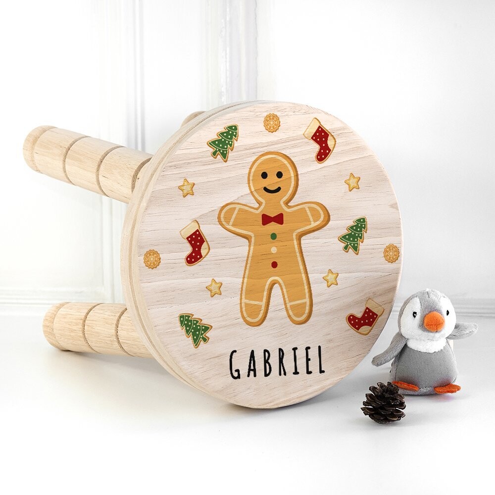 CHRISTMAS GINGERBREAD WOODEN STOOL