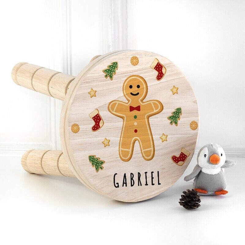 CHRISTMAS GINGERBREAD WOODEN STOOL