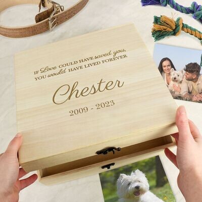 Pet Memorial Large Wooden Keepsake Box