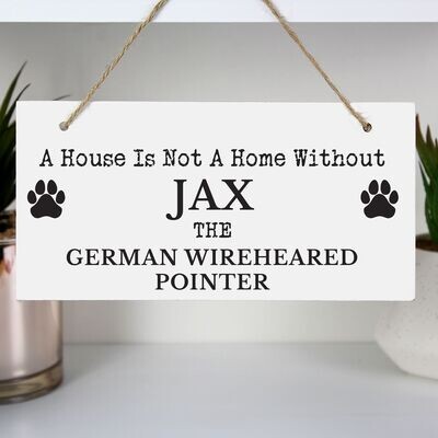 Paw Print Dog Breed Wooden Sign